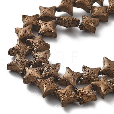 Electroplated Natural Lava Rock Beads Strands G-A251-C01-01C-1