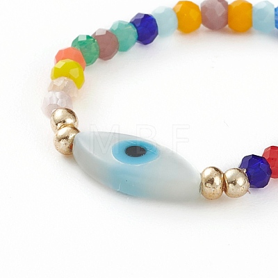 Glass Beads Stretch Rings RJEW-JR00315-1