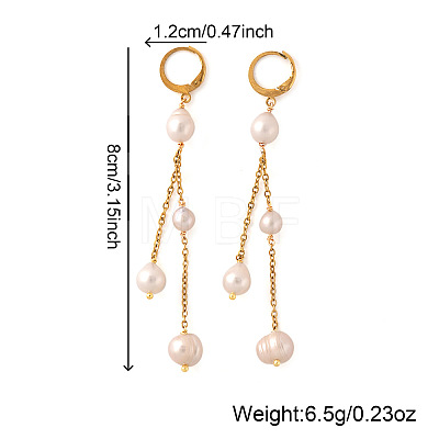 Nuggets 304 Stainless Steel Tassel Hoop Earrings XA0550-1