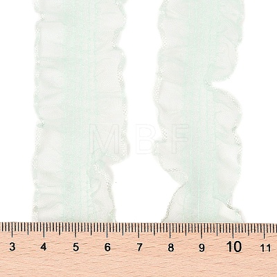 20 Yards Polyester Pleated Elastic Lace Trim SRIB-M015-01H-1