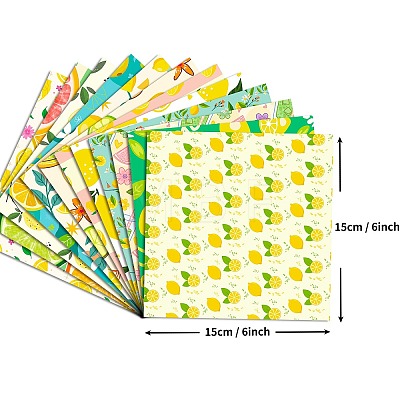 12 Sheets Lemon Scrapbook Paper Pad PW-WGA384B-01-1