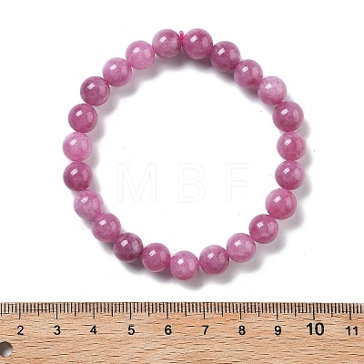 Natural Dyed Agate Beaded Stretch Bracelets for Women Men BJEW-F483-06-1