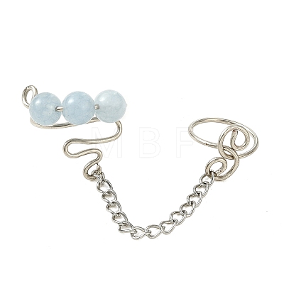 Natural Quartz Cuff Rings RJEW-JR01072-01-1