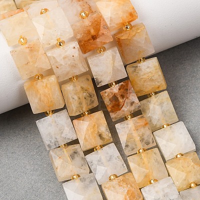 Natural Yellow Hematoid Quartz/Golden Healer Quartz Beads Strands G-F839-A11-01-1