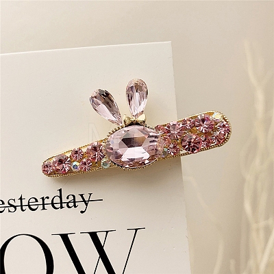 Alloy Rhinestone Alligator Hair Clips PW-WGD34E5-02-1