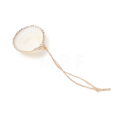 Electroplate Sea Shell Pendant Decorations HJEW-JM04621-1