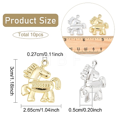 10Pcs 2 Colors Alloy Pendants ENAM-YW0008-71-1