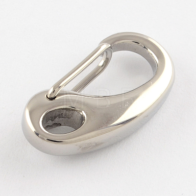 Polished 304 Stainless Steel Keychain Clasp Findings STAS-R072-59A-1