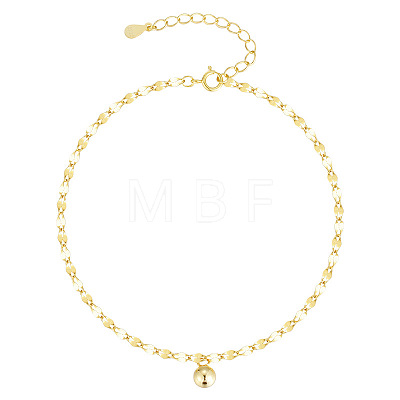 Alloy Round Charm Dapped Chains Anklets WGFEED8-02-1