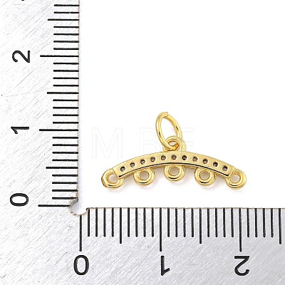 Brass Micro Pave Clear Cubic Zirconia Chandelier Component Links KK-NH0003-01G-1