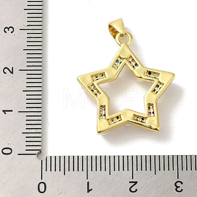 Brass Micro Pave Cubic Zirconia Pendants KK-Z042-29G-03-1