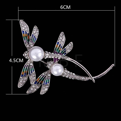 Dragonfly Alloy Rhinestone Brooch PW-WG859D6-01-1