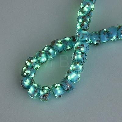 Luminous Handmade Gold Foil Glass Beads Strands FOIL-N029-02A-04-1
