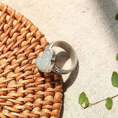 Retro Alloy & Resin Adjustable Open Cuff Rings for Women FS-WG9D7B1-01-1