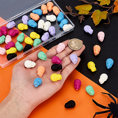 54Pcs 9 Colors Rubberized Style Opaque Acrylic Beads SACR-PH0002-38-1