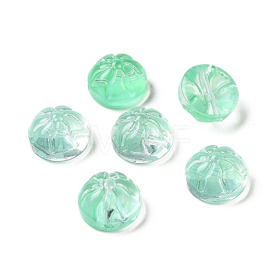 Transparent Spray Painted Glass Beads GLAA-I050-09F-1