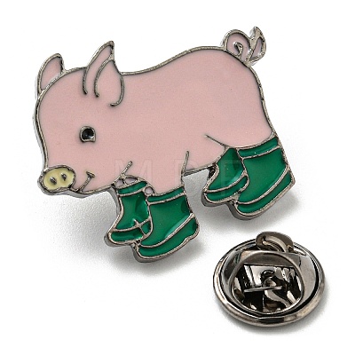 Pig in Rain Boots Enamel Pins JEWB-C021-01A-1