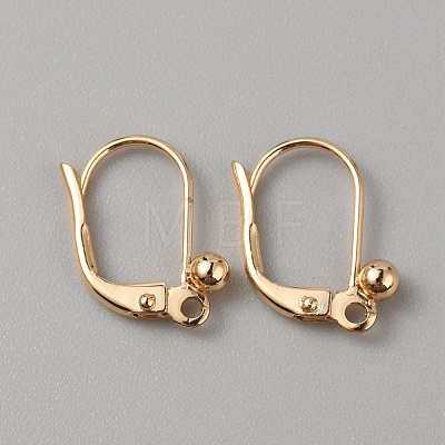 Brass Leverback Earring Findings KK-WH0044-126-1