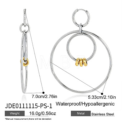 304 Stainless Steel Hoop Dangle Earrings WG8FBF3-01-1