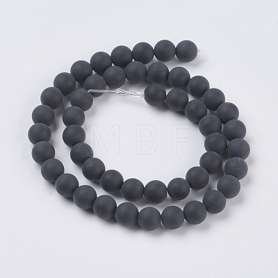 Black Agate Gemstone Beads Strands G-G447-4A-1