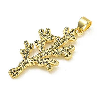 Rack Plating Brass Pave Cubic Zirconia Pendants KK-U029-11G-05-1