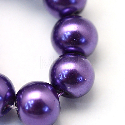 Baking Painted Pearlized Glass Pearl Round Bead Strands HY-Q003-12mm-76-1
