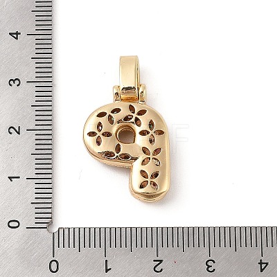 Brass Micro Pave Cubic Zirconia Pendants ZIRC-P121-01G-P-1