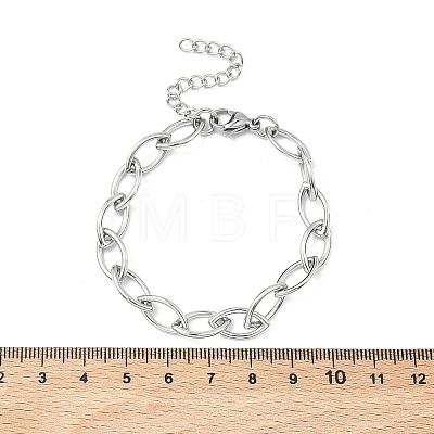 304 Stainless Steel Link Chain Bracelets for Women BJEW-B169-01P-1