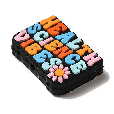 Inspirational Letters Silicone Beads SIL-S006-10D-1