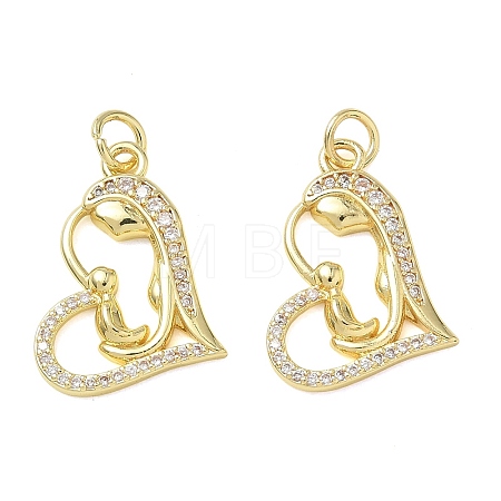 Mother's Day Brass Micro Pave Clear Cubic Zirconia Pendants KK-T085-16H-G-1