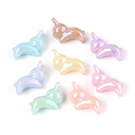 UV Plating Opaque Acrylic Beads OACR-N150-17-01-1