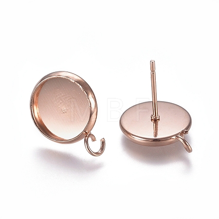 304 Stainless Steel Stud Earring Settings STAS-E484-64A-RG-1