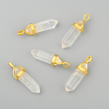 Natural Quartz Crystal Pointed Pendants X-G-G902-A12-1