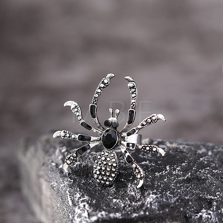 Alloy with Rhinestone Finger Rings FS-WGD099A-01-1