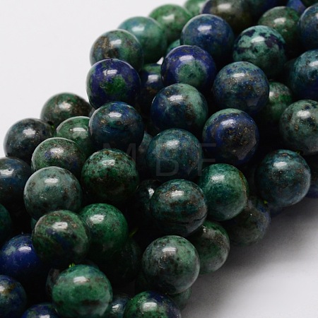 Natural Chrysocolla and Lapis Lazuli Beads Strands G-E329-12mm-42-1