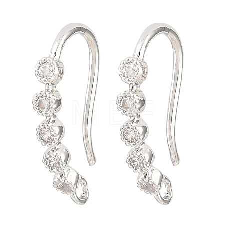 Brass Rhinestone Earring Hooks KK-C261-01A-P-1