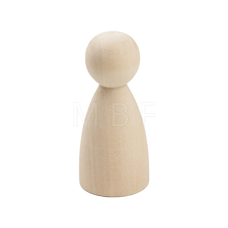 Unfinished Blank Wooden Dolls Sculpture PW-WGE1180-06-1