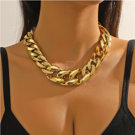 Acrylic Chunky Curb Chain Necklaces for Women LS-NJEW-D313-02-1