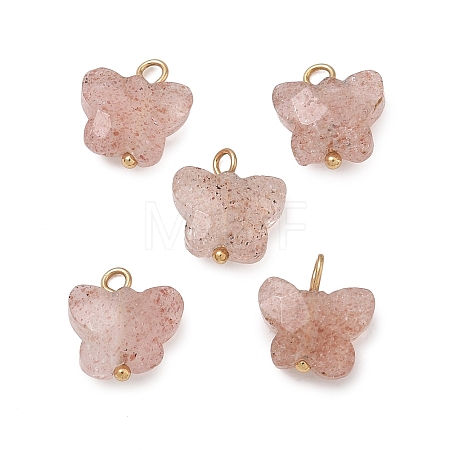 Natural Strawberry Quartz Pendants KK-D289-61G-02-1