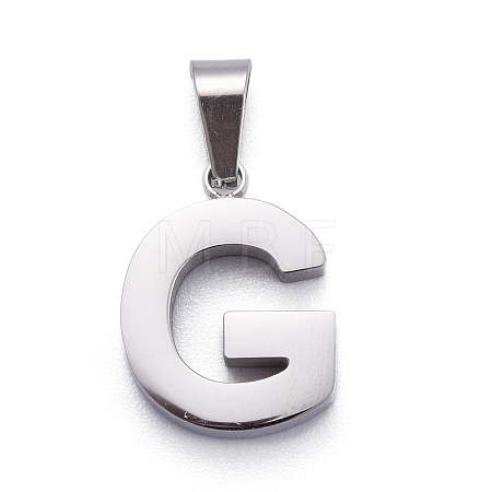 Non-Tarnish 304 Stainless Steel Letter Pendants STAS-H127-G-P-1