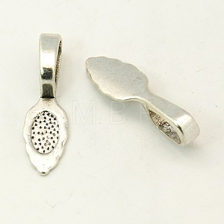 Tibetan Style Alloy Glue-on Flat Pad Bails LF10728Y-1