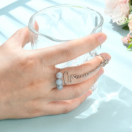 Natural Quartz Cuff Rings RJEW-JR01072-01-1