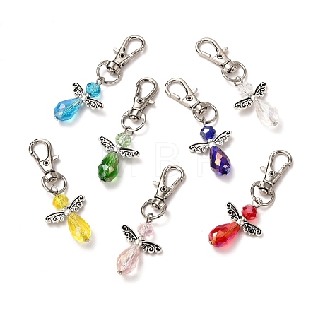 Faceted Teardrop Glass Pendants HJEW-JM00534-1