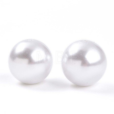 Round ABS Plastic Imitation Pearl Beads OACR-R053-01-1