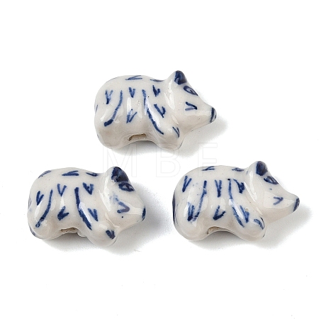 Animal Theme Blue and White Porcelain Beads PORC-Z007-05F-1