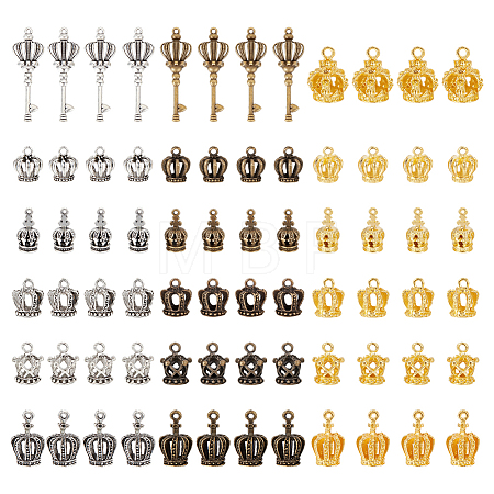 72Pcs 18 Styles Tibetan Style Alloy Pendants FIND-PH0061-87-1