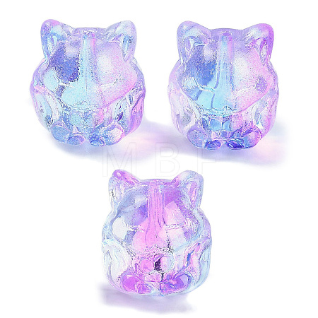 Transparent Spray Paint Glass Beads GLAA-H035-01I-1