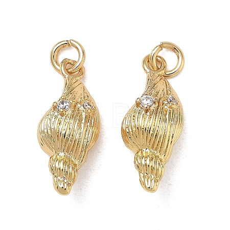 High Polished Ocean Brass Micro Pave Clear Cubic Zirconia Pendants CU-CBAF3CF-02J-01-1