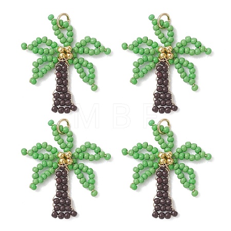 Glass Seed Beaded Pendants PALLOY-MZ01251-01-1