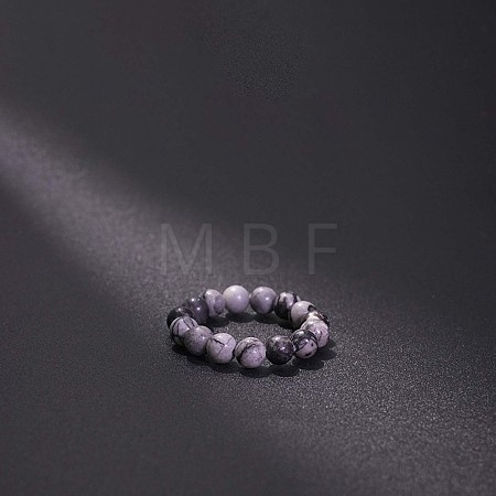 Natural Banded Agate Stretchy Finger Rings FS-WG01730-32-1